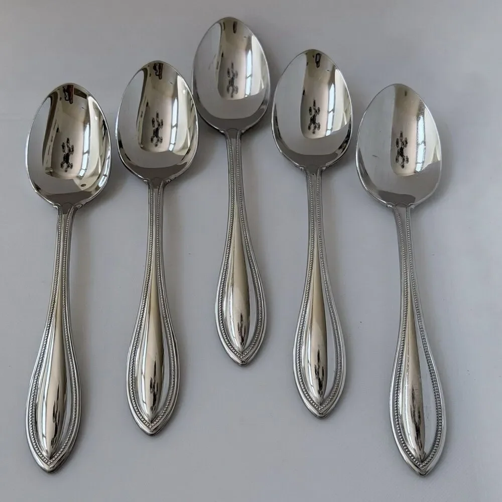 5Pc Oneida Arbor-American Harmony Teaspoons 6 1/8” Stainless Glossy